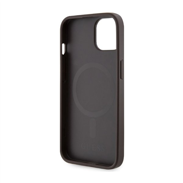 Guess 4G Printed Stripes MagSafe - Case for iPhone 14 Plus (Brown)