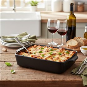 Alpina - Ceramic rectangular ovenproof dish 28x18x6 cm (black)