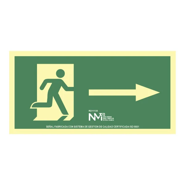 Знак Normaluz Evacuación flecha derecha PVC 32 x 16 cm