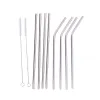 Alpina - eco-friendly multi-use metal straws with cleaning brushes (8+2 pcs.)