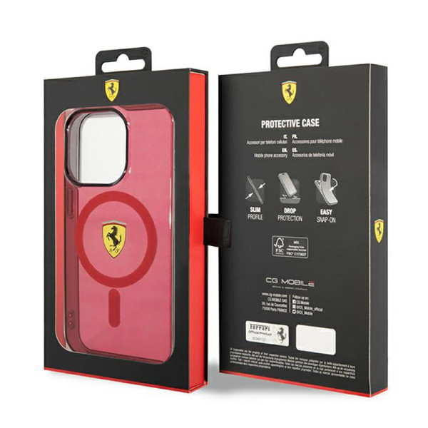 Ferrari Translucent MagSafe - Case for iPhone 14 Pro (Red)