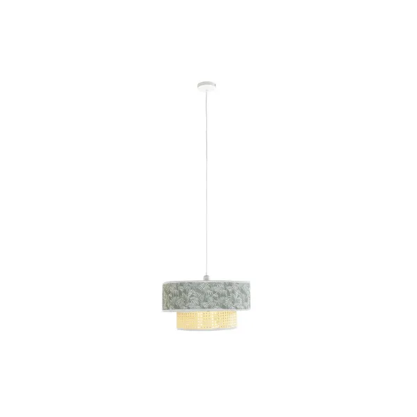 Kattolamppu DKD Home Decor Luonnollinen Musta Polyesteri Valkoinen Vihreä 40 W 50 W (46 x 46 x 25 cm)