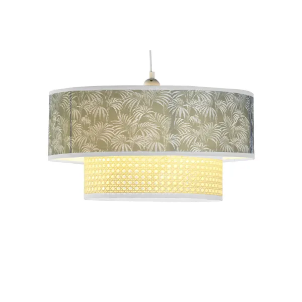 Kattolamppu DKD Home Decor Luonnollinen Musta Polyesteri Valkoinen Vihreä 40 W 50 W (46 x 46 x 25 cm)