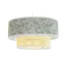 Kattolamppu DKD Home Decor Luonnollinen Musta Polyesteri Valkoinen Vihreä 40 W 50 W (46 x 46 x 25 cm)
