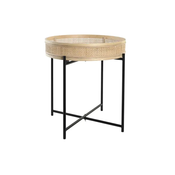 stādītājs DKD Home Decor Dabisks Melns Metāls Rotangpalma Skandināvu (43 x 43 x 46 cm)