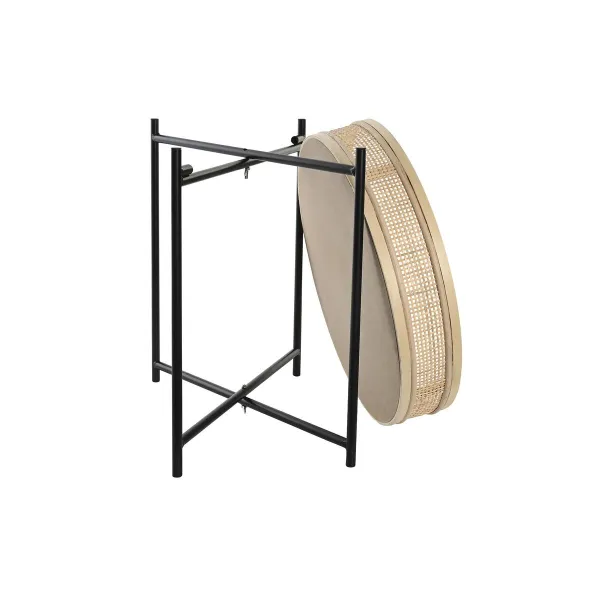 Kasvit DKD Home Decor Luonnollinen Musta Metalli Rottinki Skandinaavinen (43 x 43 x 46 cm)