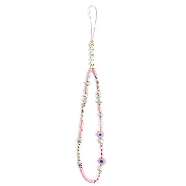 Guess Phone Strap Beads Shell Pink