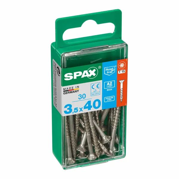 Varžtų dėžutė SPAX 4197000350401 Medienos varžtas Plokščia galvutė (3,5 x 40 mm)