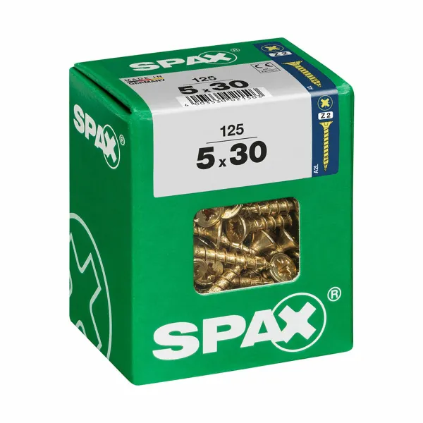 Ruuvilaatikko SPAX Puuruuvi Litteä pää (5 x 30 mm) (5,0 x 30 mm)
