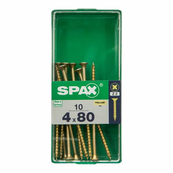 Skrūvju kaste SPAX 4081020400802 Koka skrūve Plakana galva (4 x 80 mm) (4,0 x 80 mm)