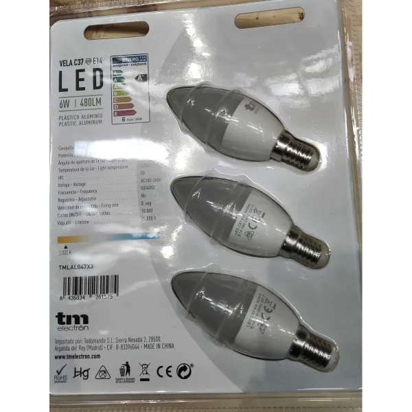 LED-lamppu TM Electron E14 3000 K