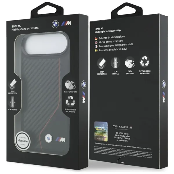 BMW M Carbon Line & Logo MagSafe - Case iPhone Air (red)