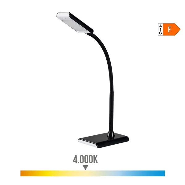 stalinė lempa EDM 30117 Juoda polipropileno 7 W 400 lm 9 x 13 x 33 cm „Flexo“ / stalinė lempa