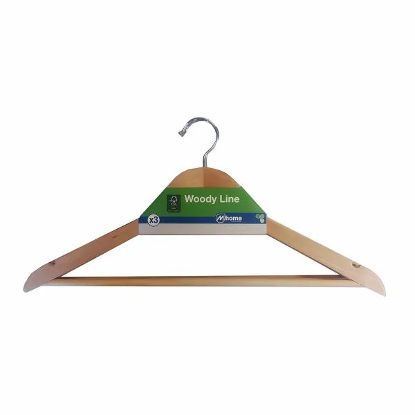 Ripustimet Mondex Puku Ekologinen Luonnollinen Puu 3 osaa (43 x 22,5 cm)