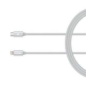 Kanex Premium DuraBraid USB-C to Lightning Cable (Silver)