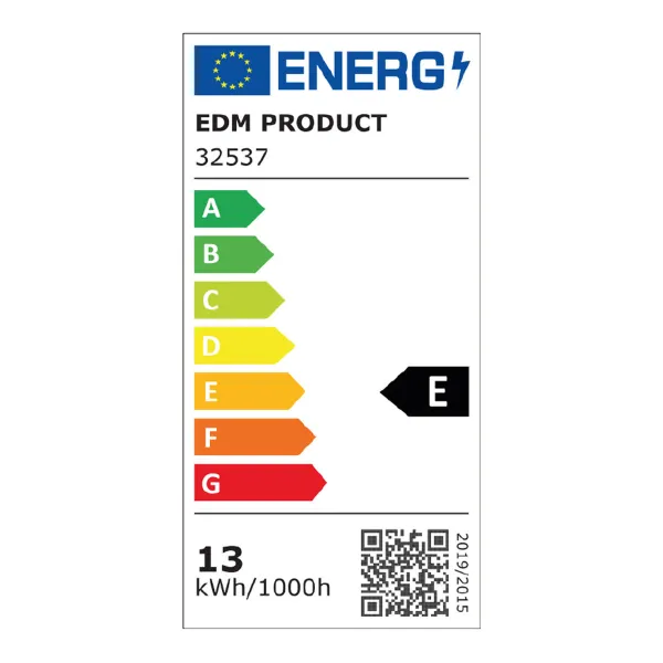 LED sienos šviesa EDM 32537 polipropileno E 15 W 13 W 1250 Lm 1850 lm Balta (4000 K)
