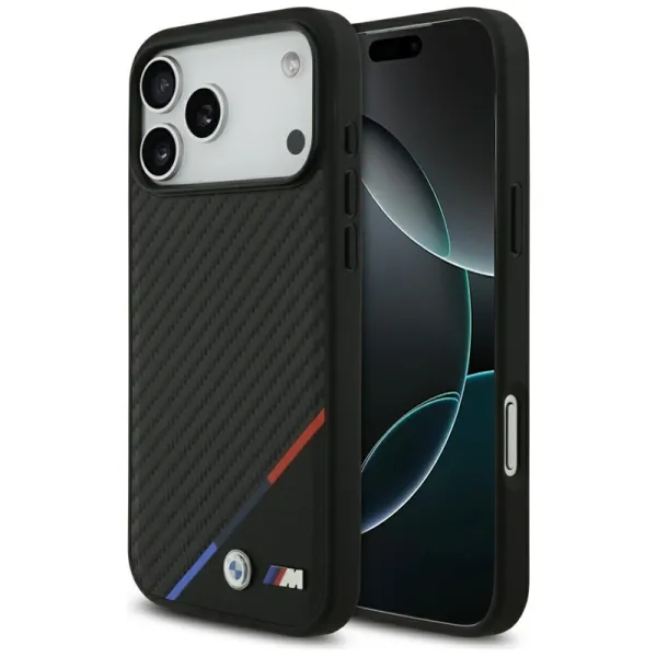 BMW M Carbon Tricolor Line MagSafe - Case iPhone 17 Pro Max (black)
