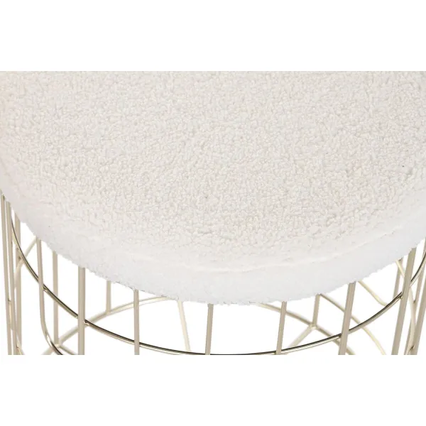 Pacelšanas Pedālis DKD Home Decor Bēšs Bronza Metāls Poliesters Balts Moderns (38 x 38 x 44 cm) (35 x 35 x 40 cm)