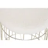 Footrest DKD Home Decor Beige Golden Metal Polyester White Modern (38 x 38 x 44 cm) (35 x 35 x 40 cm)