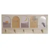 Paltų kabykla DKD Home Decor 56 x 5 x 23,5 cm Natūralus Spalvotas Medžio MDF Boho