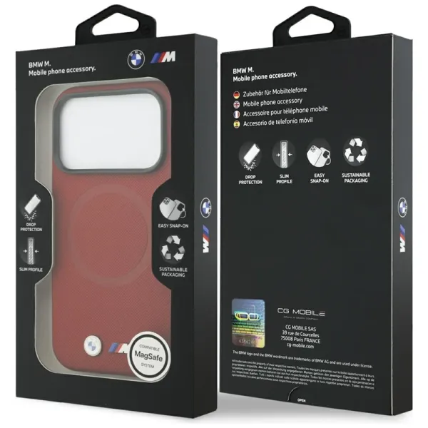 BMW M FW Metal Logo MagSafe - Case iPhone 17 Pro (red)
