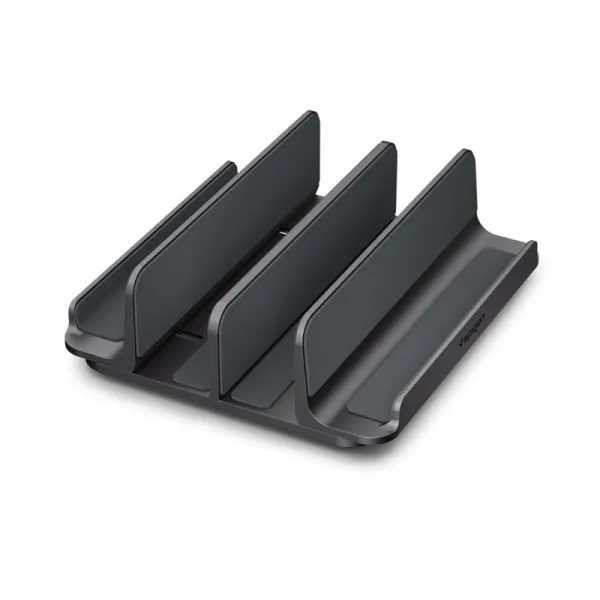 Spigen LD208S4 Vertical Laptop Stand – Aluminum Organizer/Stand for 4 Devices (Space Gray)