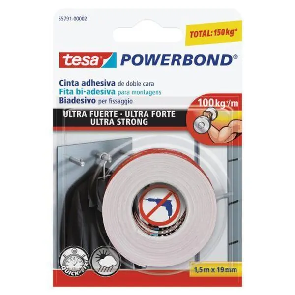 "Līmlente TESA Powerbond Ultra Strong 1,5 m x 19 mm Balts