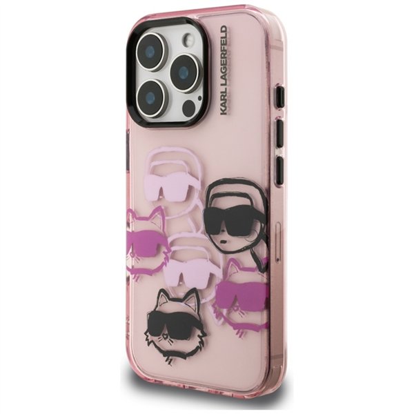 Karl Lagerfeld IML Multi K&C Head Pattern - Case for iPhone 16 Pro Max (pink)