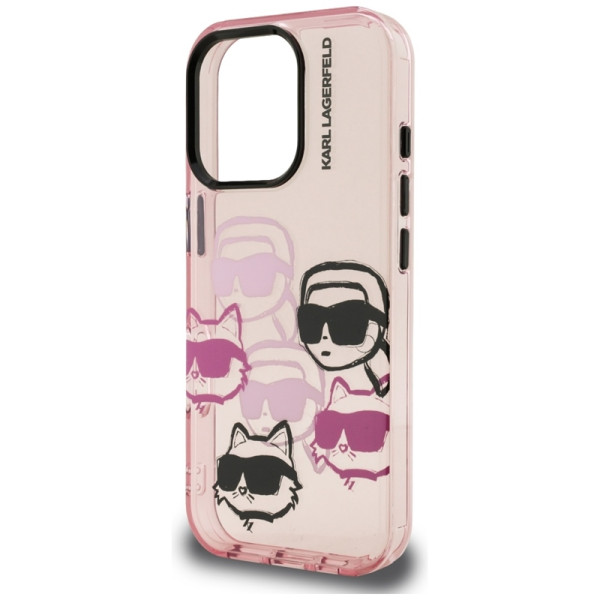 Karl Lagerfeld IML Multi K&C Head Pattern - Case for iPhone 16 Pro Max (pink)