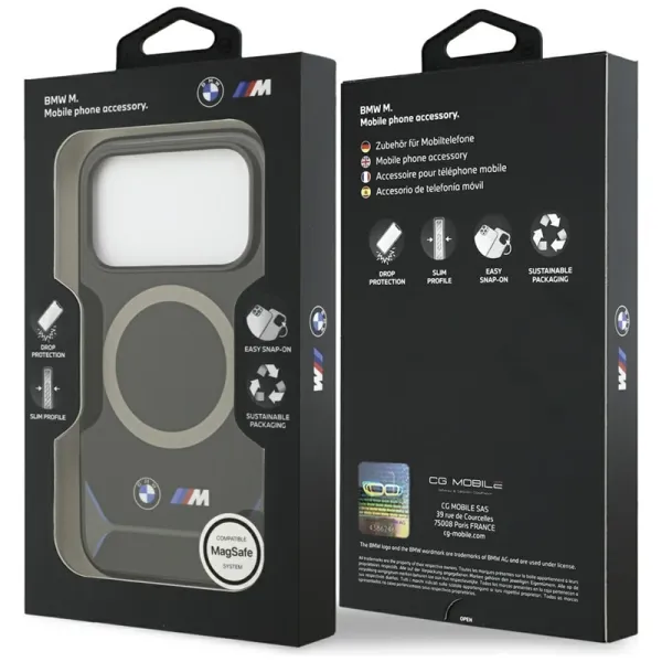 BMW M IML Metal Buttons & Logo MagSafe - Case iPhone 17 Pro (black-blue)