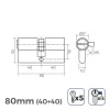 Cylinder EDM 85170 r15 Golden Brass Long camlock European