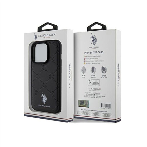 US Polo Assn Yoke Pattern - Case iPhone 15 Pro (black)