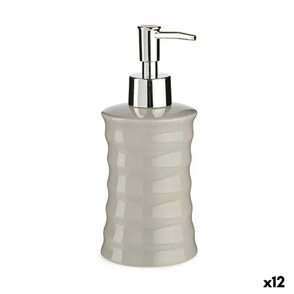 Дозатор мыла Berilo Серый Металл Керамика Волны 260 ml (12 штук)
