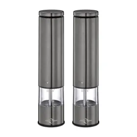 Küchenprofi Boston - Electric Salt and Pepper Mills with Ceramic Grinding Mechanism 23x5 cm Set of 2 (Grey)