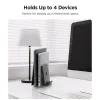 Spigen LD208S4 Vertical Laptop Stand – Aluminum Organizer/Stand for 4 Devices (Space Gray)