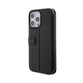Mercedes Booktype Leather Wave Pattern - iPhone 15 Pro Case (black)