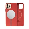 Crong Essential Cover Magnetic - iPhone 12 Pro Max MagSafe Leather Case (Red)