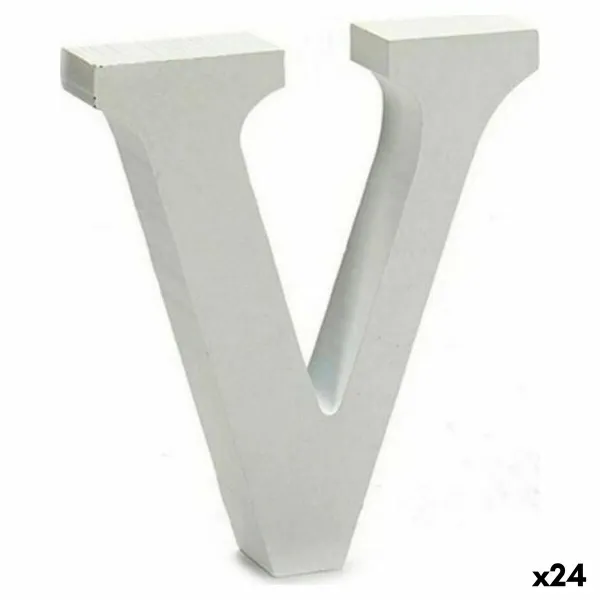 Kirjain Pincello V Valkoinen 2 x 11 cm 2 x 16 x 14,5 cm (24 osaa)