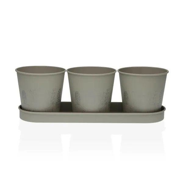 Pušķi Versa Pelēks Trīskāršs Metāls (11 x 33 cm)