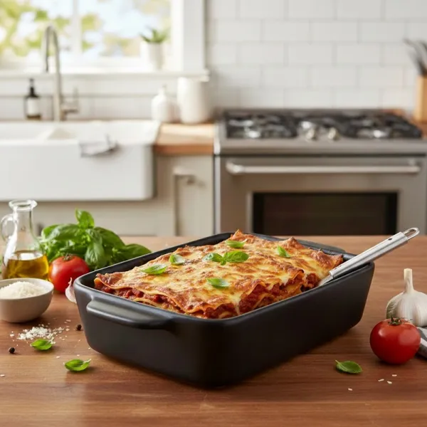 Alpina - Ceramic rectangular ovenproof dish 21.8x13.2x5 cm (black)