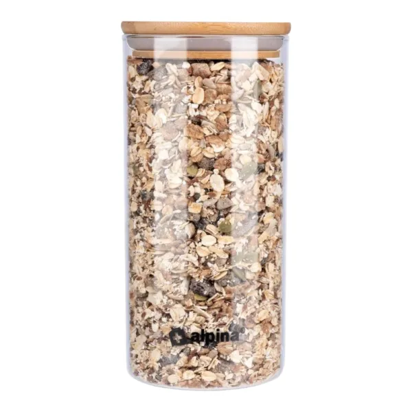 Alpina - Glass food container with lid 1250 ml 10 x 21 cm