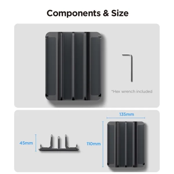 Spigen LD208S4 Vertical Laptop Stand – Aluminum Organizer/Stand for 4 Devices (Space Gray)