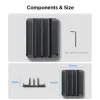 Spigen LD208S4 Vertical Laptop Stand – Aluminum Organizer/Stand for 4 Devices (Space Gray)