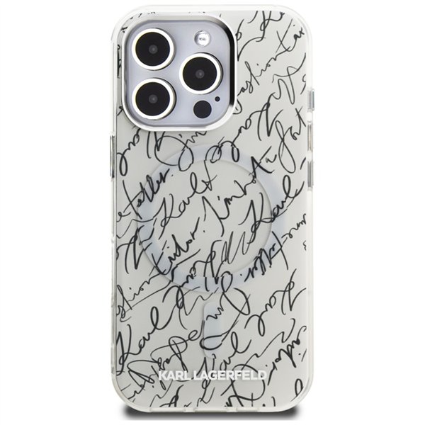 Karl Lagerfeld IML Karl Script Pattern MagSafe - Case for iPhone 16 Pro (white)