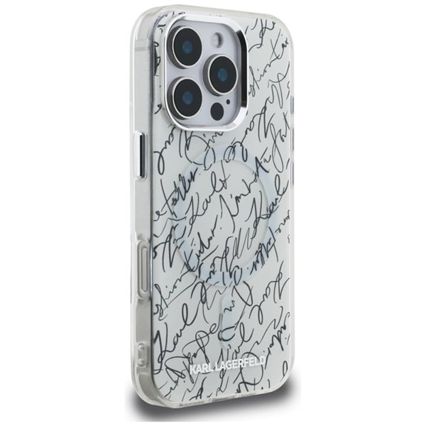 Karl Lagerfeld IML Karl Script Pattern MagSafe - Case for iPhone 16 Pro (white)