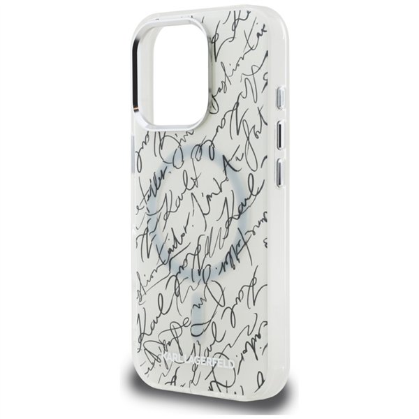 Karl Lagerfeld IML Karl Script Pattern MagSafe - Case for iPhone 16 Pro (white)