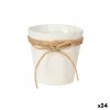 Planter Ibergarden White Brown Cloth Rope Plastic Lasso 14 x 12,5 x 14 cm 14 x 14 x 14 cm 14 x 13 x 15 cm (24 Units)