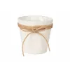 Planter Ibergarden White Brown Cloth Rope Plastic Lasso 14 x 12,5 x 14 cm 14 x 14 x 14 cm 14 x 13 x 15 cm (24 Units)