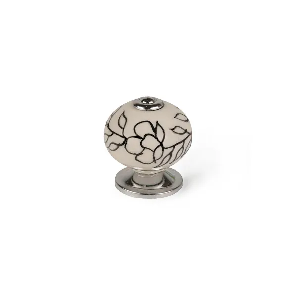 Durvju rokturis Rei e504 Balts Metāls Zieds Ø 40 x 36 mm 4 Daudzums