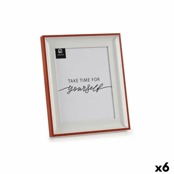 Photo frame Gift Decor White Red Crystal Plastic (6 Units)